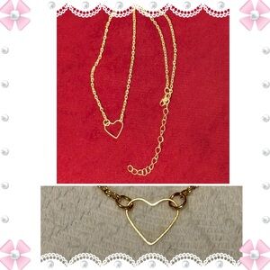 Necklace - 1/2” floating heart - 18-20” gold tone chain - new! BOGO offer ⬇️